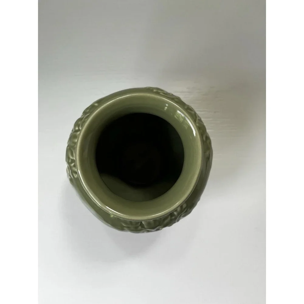 Longaberger Pottery Vase Sage Green Woven Traditions Floral Bud Vase